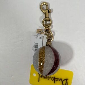 NWT Coach Ornament Bag Charm Keychain in Brass/Multi Resin & Metal CDT08